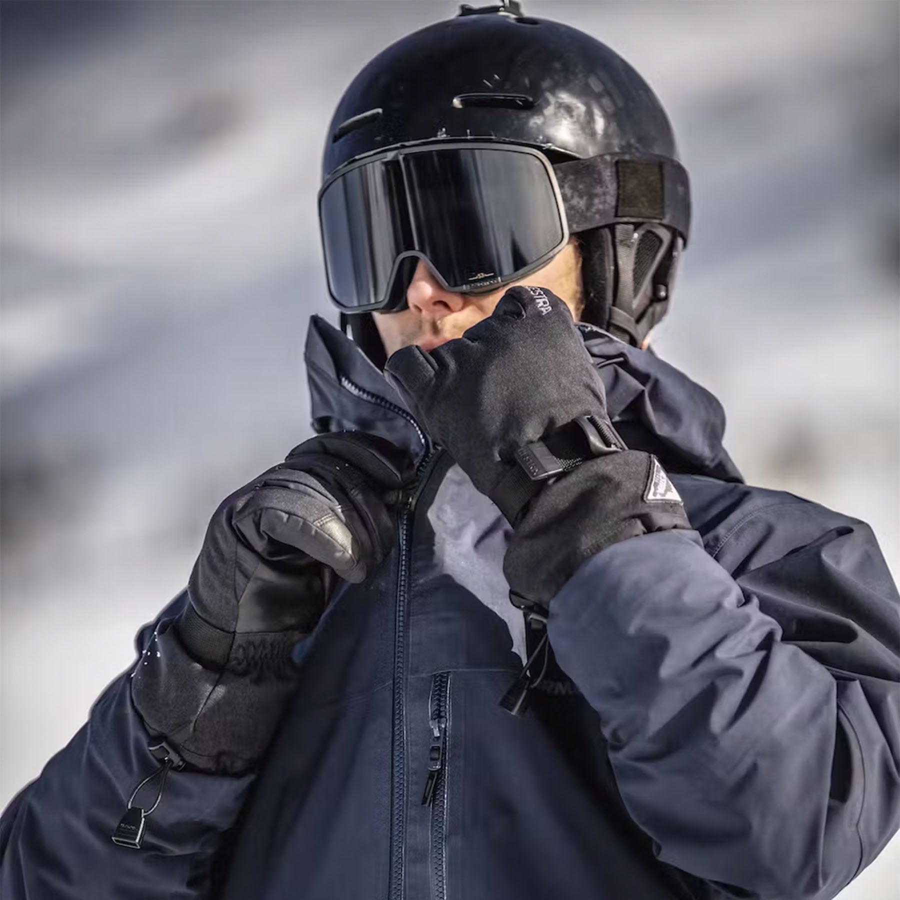 Ski gloves and clearance goggles