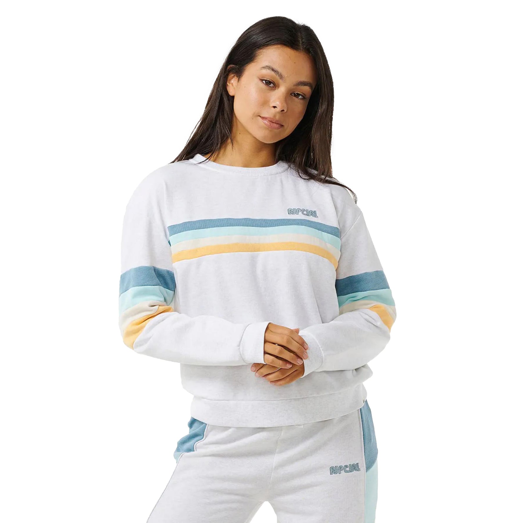 Women's Surf Revival Panelled Crew #color_grey-marl