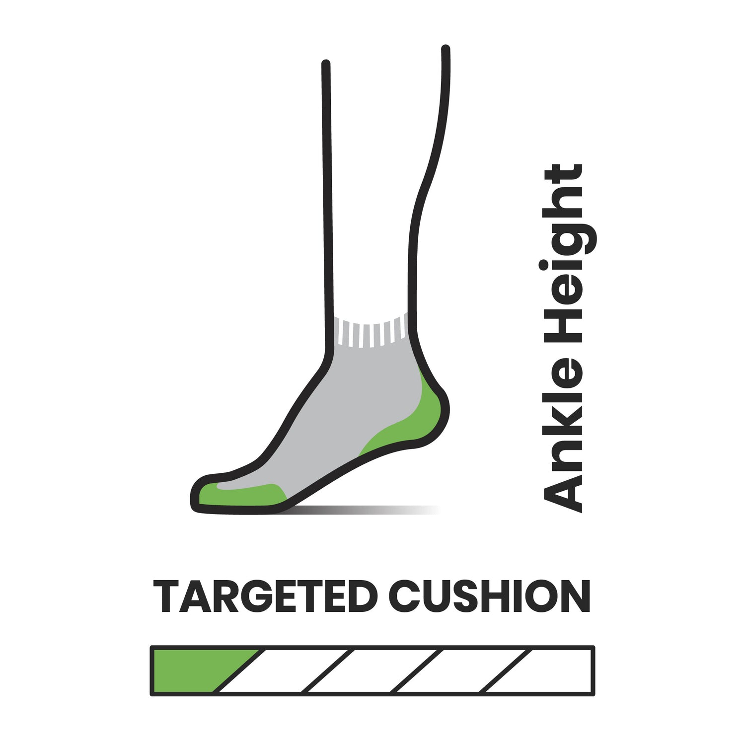 Men's Run Targeted Cushion Ankle Running Socks