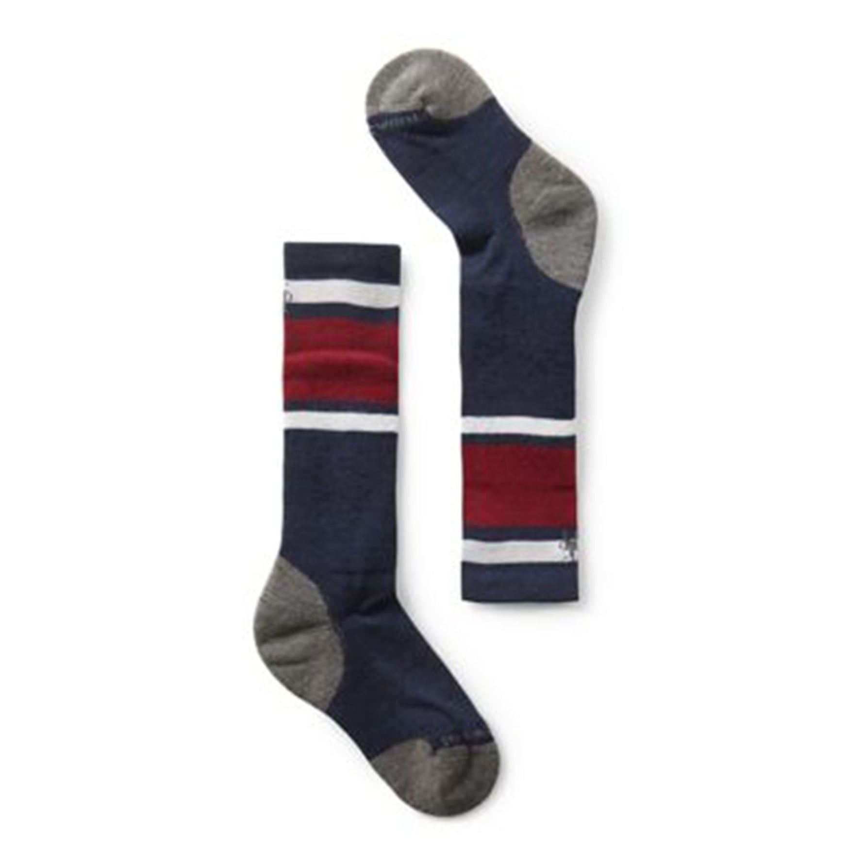 Smartwool Kids' Wintersport Full Cushion Stripe Over The Calf Socks #color_deep-navy