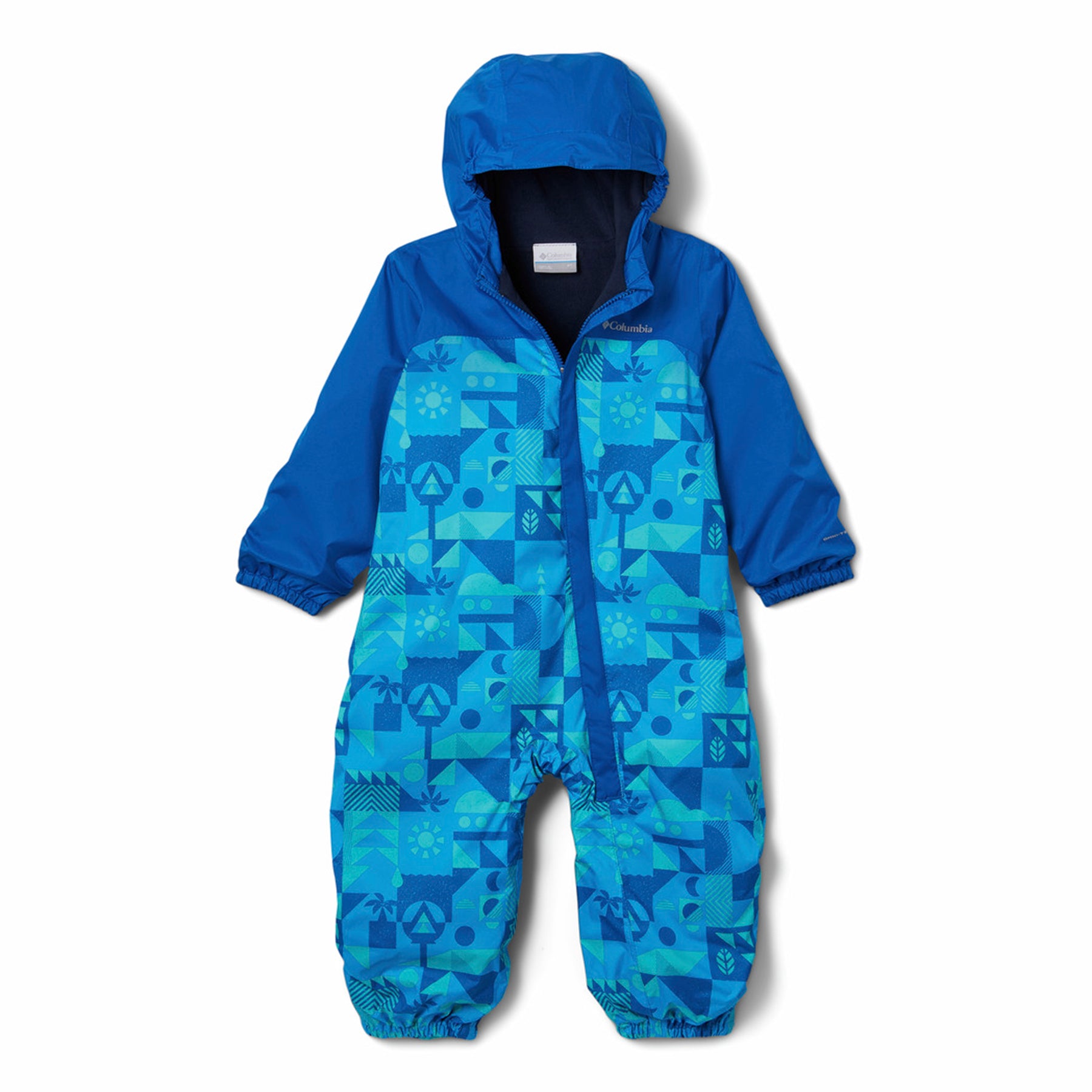 Columbia Kids Critter Jitters II Rain Suit #color_bright-aqua-quest-bright-indigo